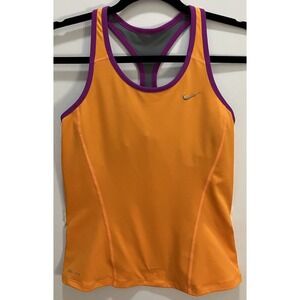Nike Dri-Fit Airborne Shaping Orange Running Bodycon Tank Top Size Small 424866